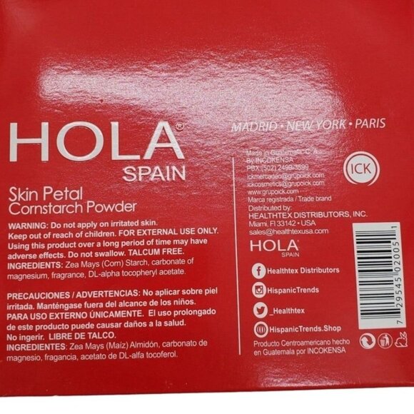 Hola Spain Petal Perfumed Dusting Powder Large 4oz Hard Tub with Dusting Puff - Picture 13 of 15